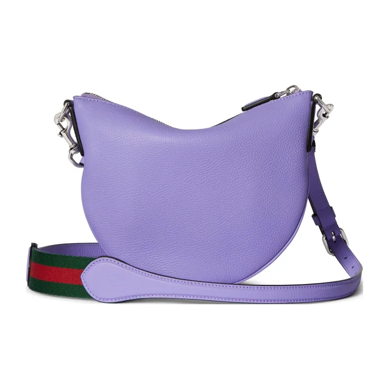GUCCI Grain Leather Crossbody Bag, Shoulder Bag Mini Unisex Light Purple-3
