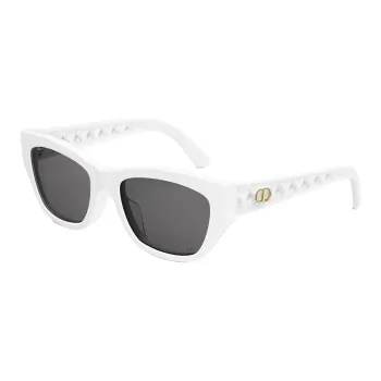 DIOR Acetate Metal Square Sunglasses Women's White