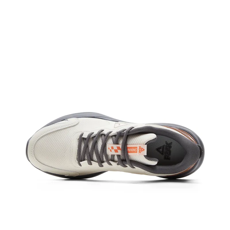 PEAK Cushioned Wear-Resistant Breathable Slip-Resistant Low-Top Casual Running Shoes Men's Canvas White Dark Gray-5