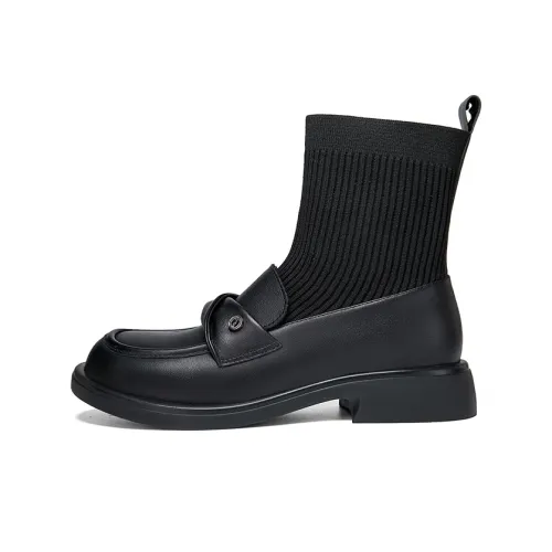 HANG TEN Ankle Boots Women's Black/Beige