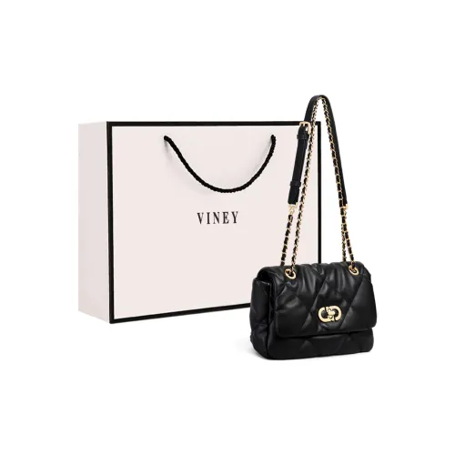 VINEY Cow Leather Shoulder Bag, Crossbody Bag Trumpets Women's Black