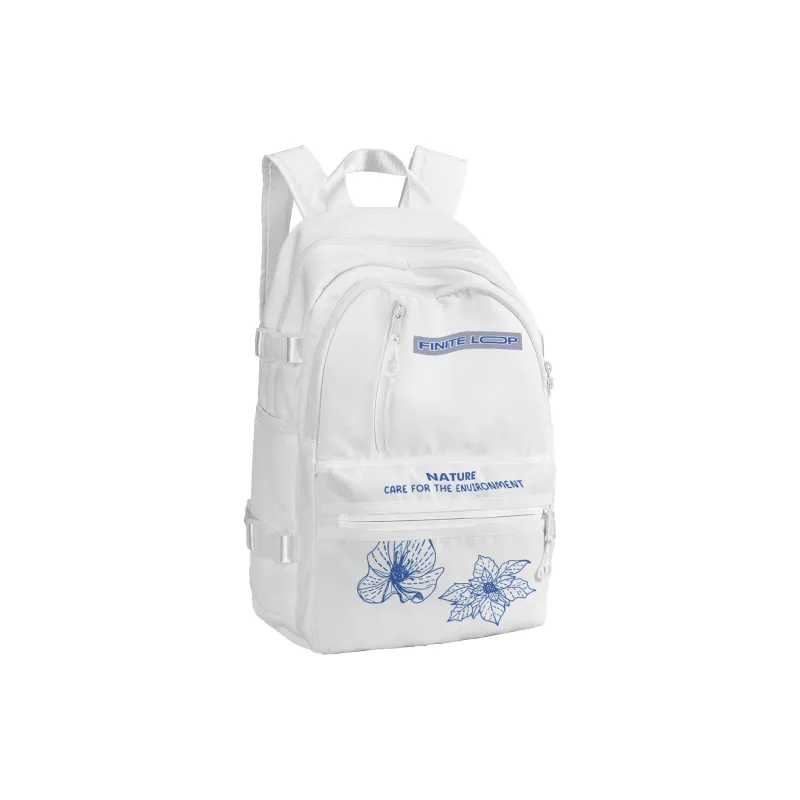 FINITE LOOP Recycled Material Backpack Regular Unisex White-5