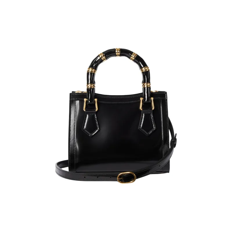 GUCCI Diana Leather Tote Bag Shopping Bag Shoulder Bag Crossbody Bag Handbag Mini Women's Black-3