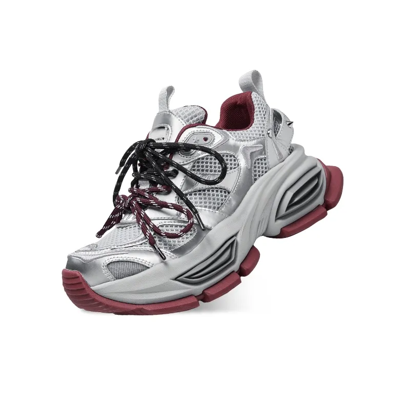 CHERYKALLY Anti-Slip Wear-Resistant Breathable Height Increasing Low-Top Chunky Sneakers Women's-5