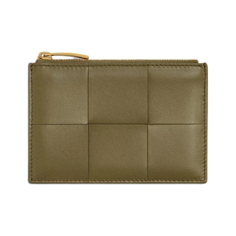 Bottega Veneta CASSETTE Calfskin Card Holder Women's Algae Green-0