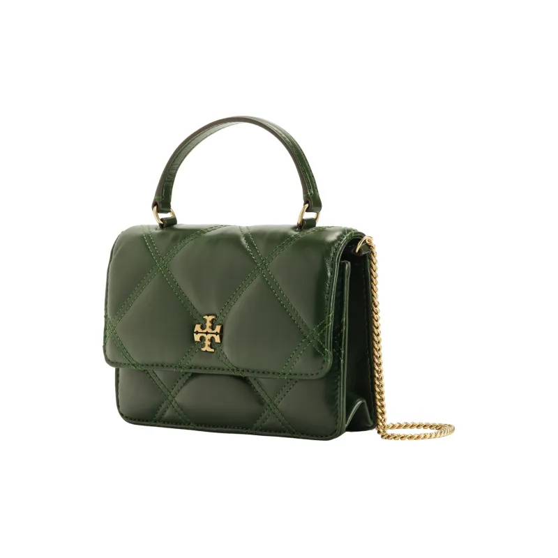 TORY BURCH Kira Nappa Leather Wallet, Shoulder Bag, Crossbody Bag, Handbag Mini Women's Basil Green-1