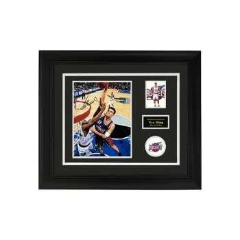 Yi Shot Basketball Fan Supplies Includes Certificate Framed For Collecting Black White Unisex