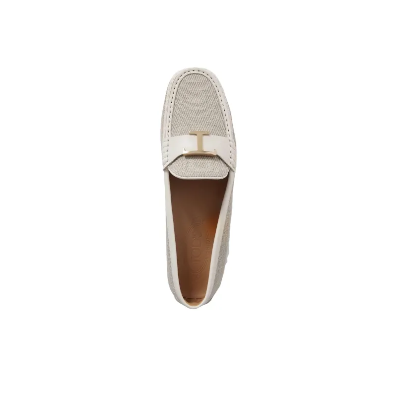 TOD'S Gommino Beanie Shoes Women's Gray White-3