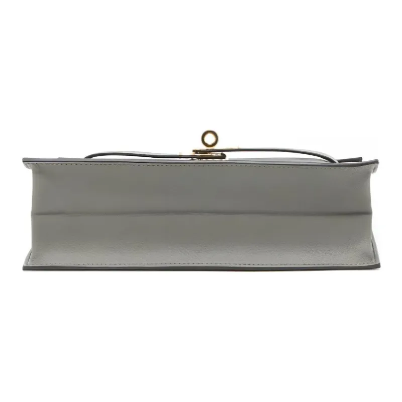 HERMES Kelly Danse Evercolor Calfskin One Shoulder Crossbody Clutches Regular Women's 0L Grismeyer Cumulonimbus Gray-4