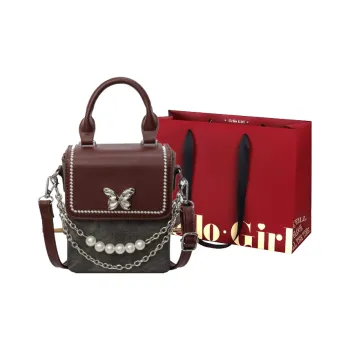GOX PU Shoulder Bag Women's Dark Tea/Denim Blue/Ecru