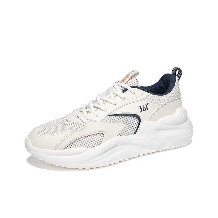 361° Cushioning Breathable Lightweight Low-Top Casual Shoes Men's Feather White Lotus White-2