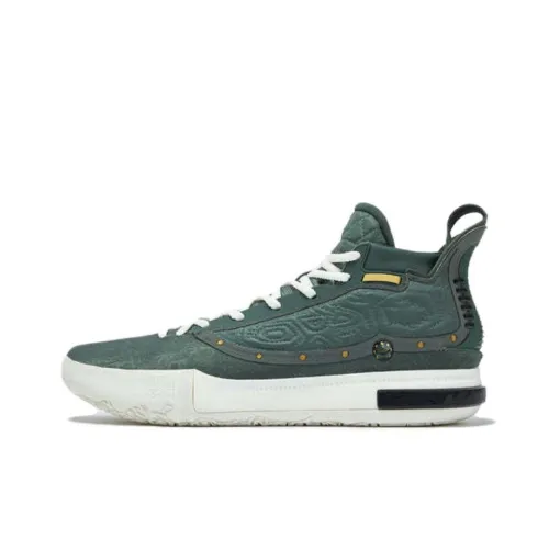 361° Cushioned Wear Resistant Height Increasing High Top Basketball Shoes Men's Green