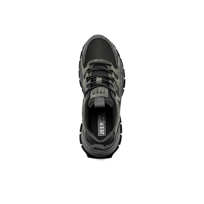 JEEP SPIRIT Slip Resistant Breathable Low Top Chunky Sneakers Men's Ancient City Gray-3