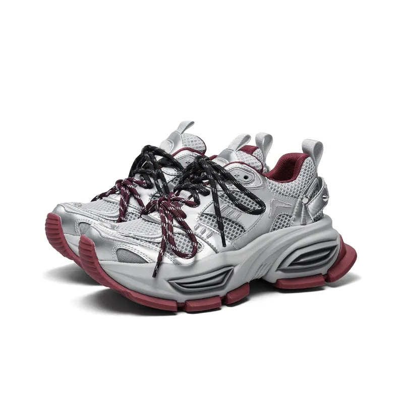 CHERYKALLY Anti-Slip Wear-Resistant Breathable Height Increasing Low-Top Chunky Sneakers Women's-1