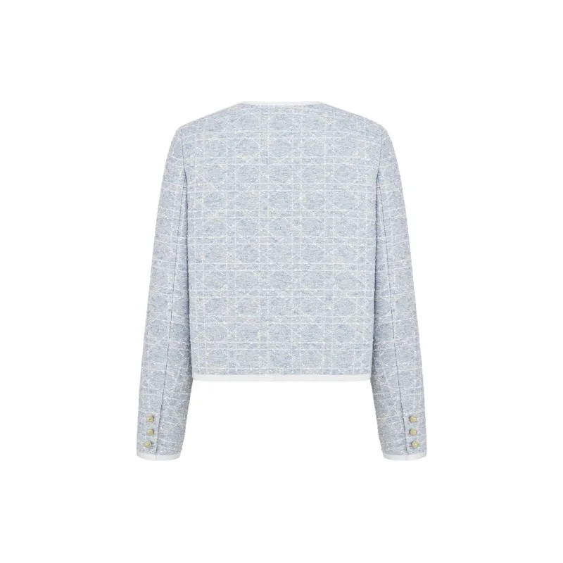 DIOR SS25 Spring Summer Ready to Wear Collection Cropped Coat Women's Sky Blue-1