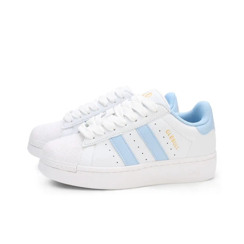GLO BULL Anti-Slip And Wear-Resistant Breathable Low-Top Skateboard Shoes Unisex White Sky Blue-2