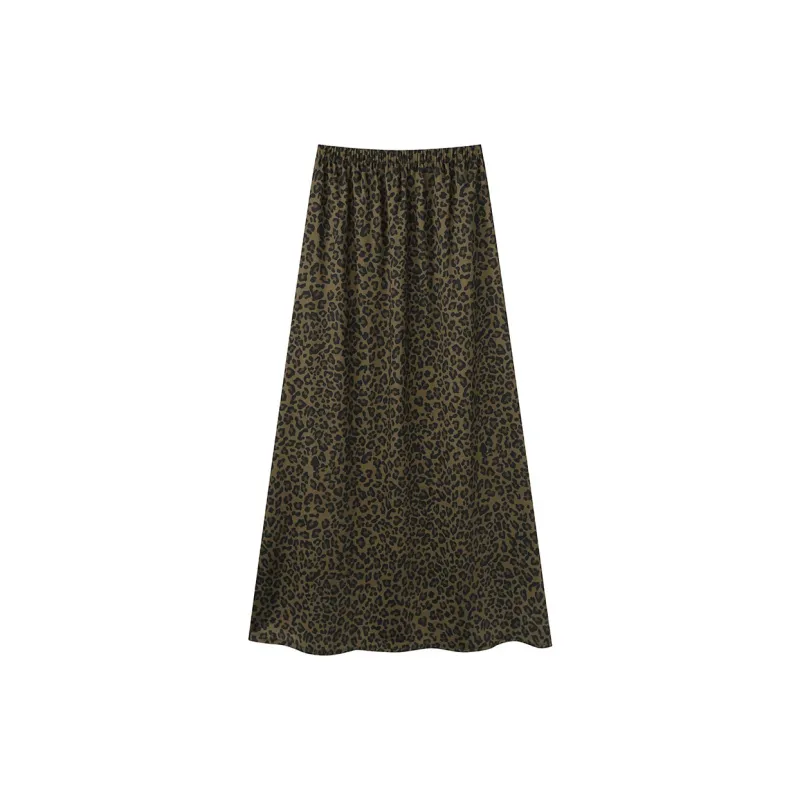 DGMZ Casual Long Skirts Women's Leopard Print-1