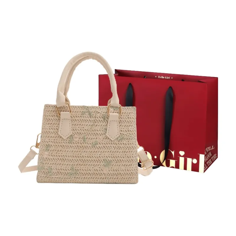 GOX Woven Shoulder Bag Regular Women's Ecru, Khaki-0