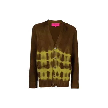 The Elder Statesman Tie dye Print Cashmere Cardigan