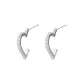 Rhinestone-Embellished Heart Hoop Earrings 1 Pair[Tubas]Eh-2269.ebC