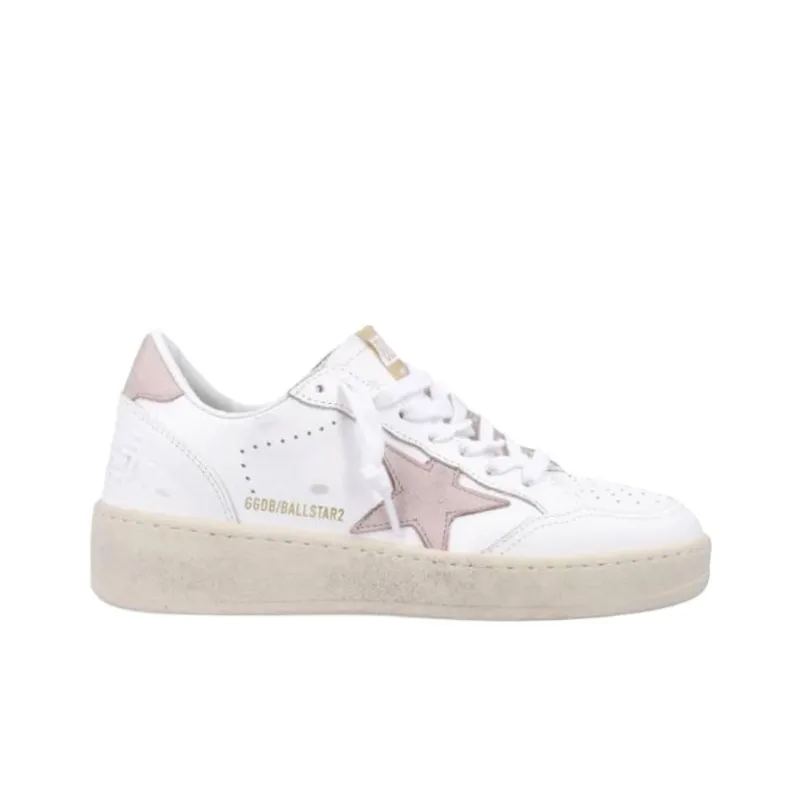Golden Goose Ball Star 2 White Pink Women's-1