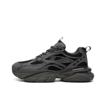 JEEP SPIRIT Cushioned Slip Resistant Abrasion Resistant Breathable Low Top Chunky Sneakers Men's Volcanic Gray