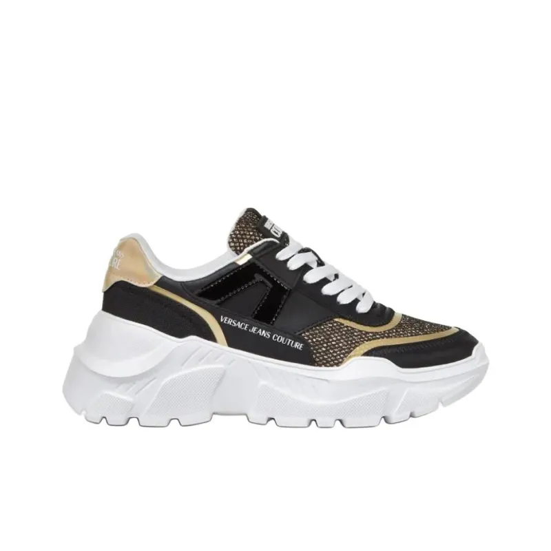 VERSACE JEANS COUTURE Speedtrack Low Top Casual Shoes Women's Black-1