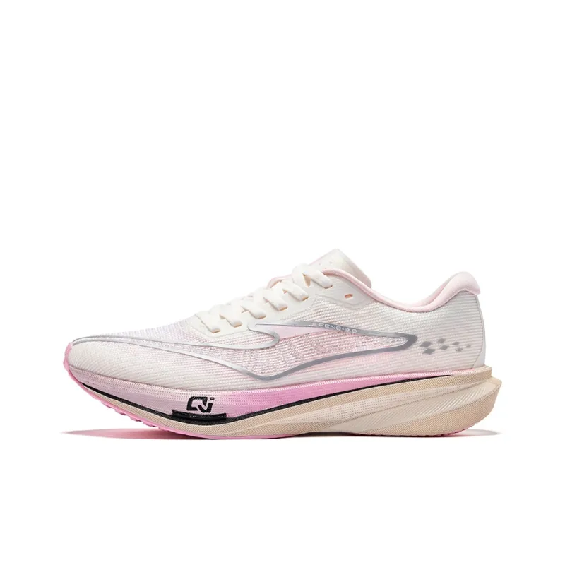 Erke Extreme Wind 3.0 Cushioning Height Increase With Rebound Low Top Training Running Shoes Women's White Pink Silver-0