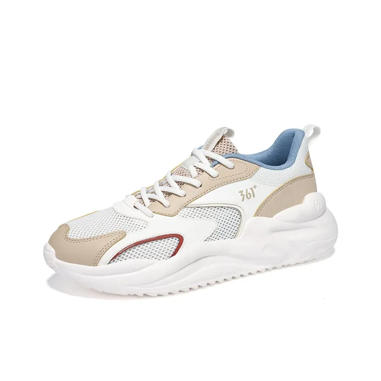 361° Cushioning Breathable Lightweight Low-Top Casual Shoes Men's Feather White Apricot Tea Brown-2