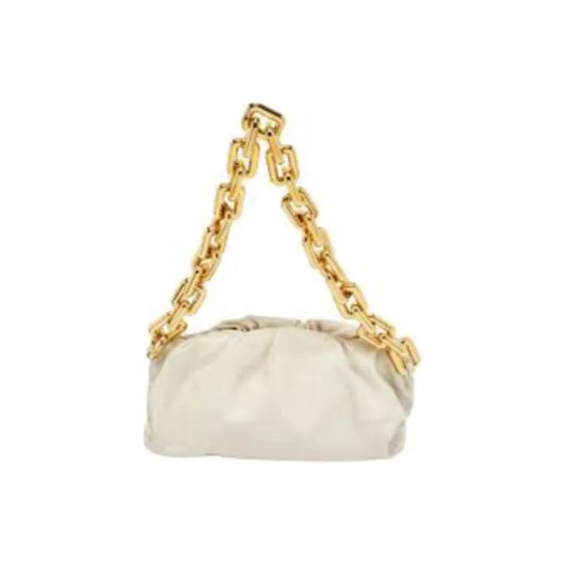 Bottega Veneta Calfskin One Shoulder Handbag Clutch Women's White-2