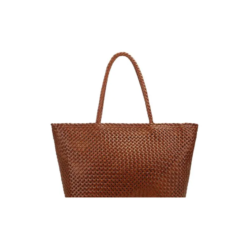 DEERE JACK Cow Leather Tote Bag, Shopping Bag, Handbag, Shoulder Bag Tubas Women's Yellow Brown-1