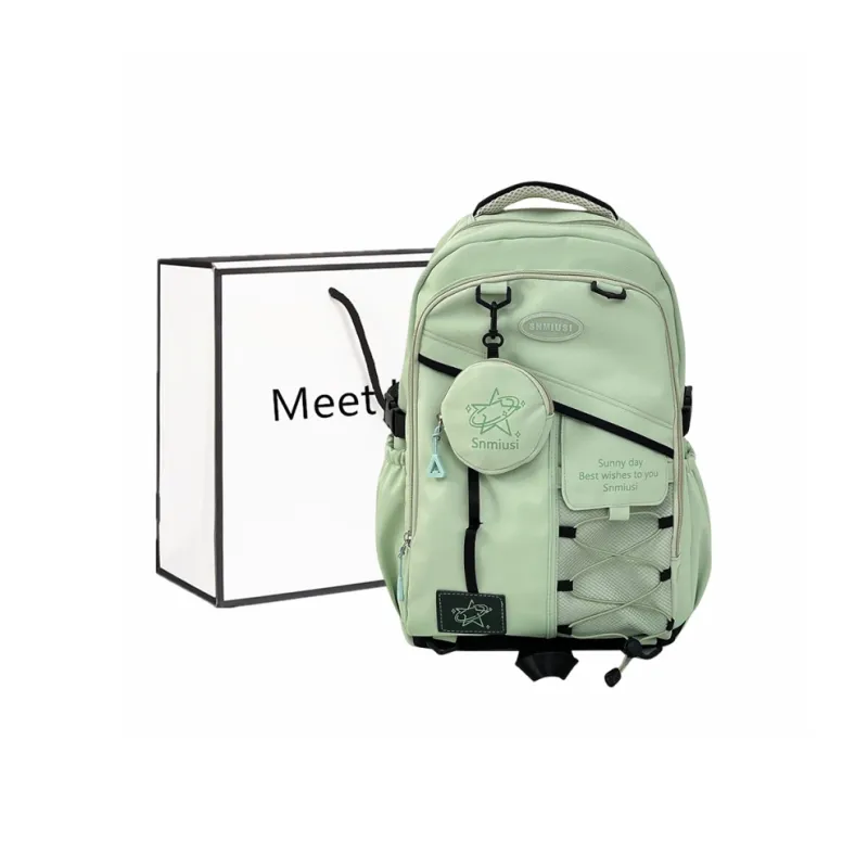 Fitchell Nylon Backpack Unisex Black/Khaki/Green/Blue/Grey-3