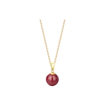 Cuiya Golden Building Cinnabar Necklaces Women's