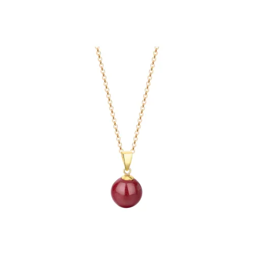 Cuiya Golden Building Cinnabar Necklaces Women's