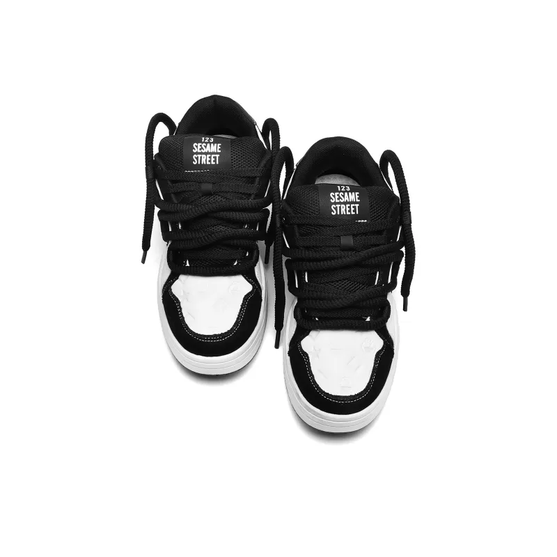 SESAME STREET Skateboard Shoes Unisex Low Top White-11