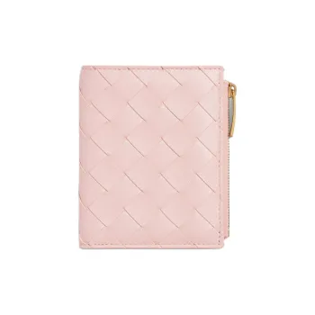 Bottega Veneta Intrecciato Sheepskin Wallet Small Size Women's Rose Pink