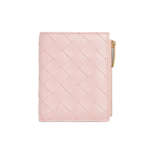 Bottega Veneta Intrecciato Sheepskin Wallet Small Size Women's Rose Pink