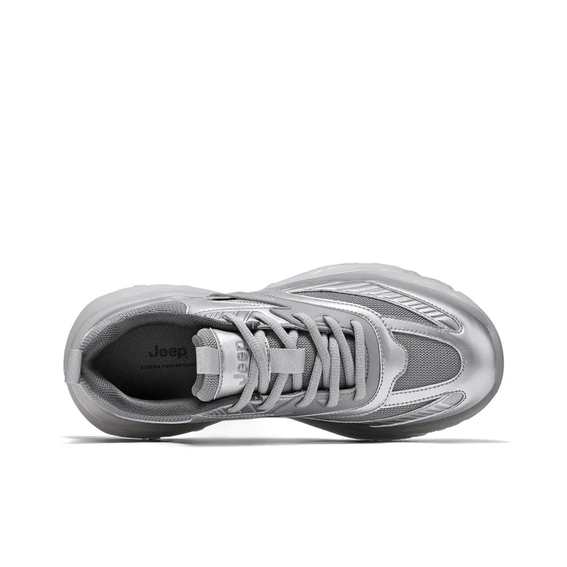 Jeep Slip Resistant, Abrasion Resistant, Breathable, Height Increasing Low Top Chunky Sneakers Men's Gray-3
