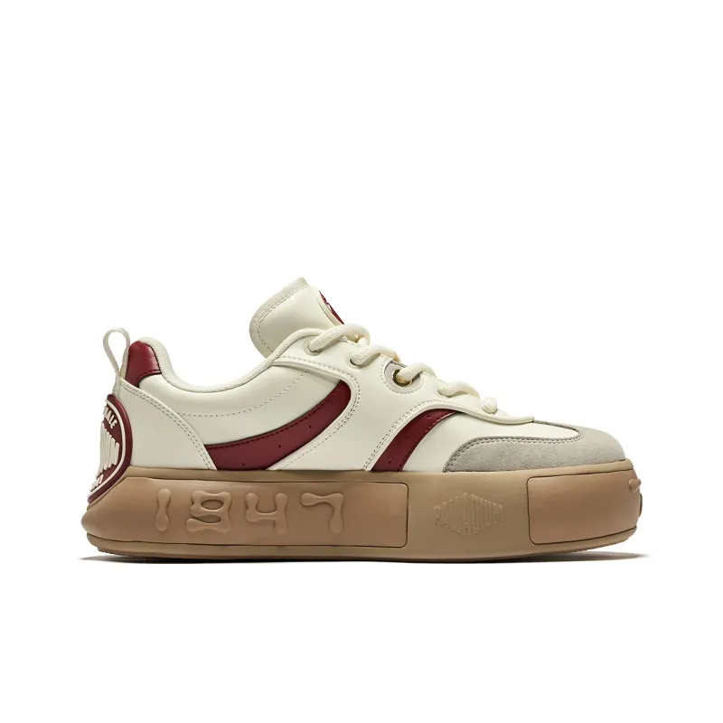 Palladium German Army Trainers Musical Note Shoes Low Top Skateboard Shoes Unisex Red White-1