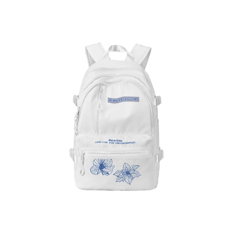 FINITE LOOP Recycled Material Backpack Regular Unisex White-4