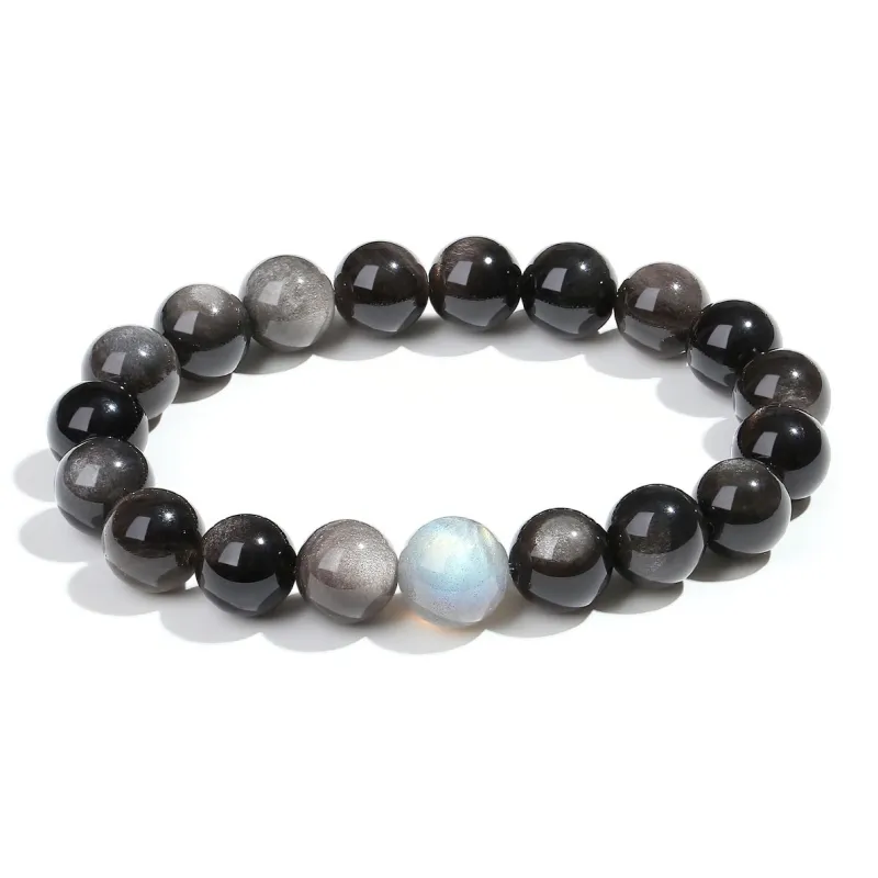 PUTUOSHANWENCHUANG Obsidian Bracelets Unisex-2