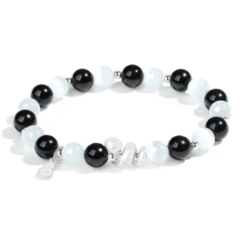 PUTUOSHANWENCHUANG Glass Cat Eye Bracelets Unisex