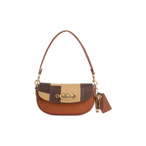 COACH Harley Leather Crossbody Bag Shoulder Bag Medium Size Women's Amber