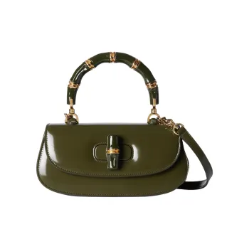 GUCCI Leather Shoulder Bag, Crossbody Bag, Handbag Small Size Women's Green