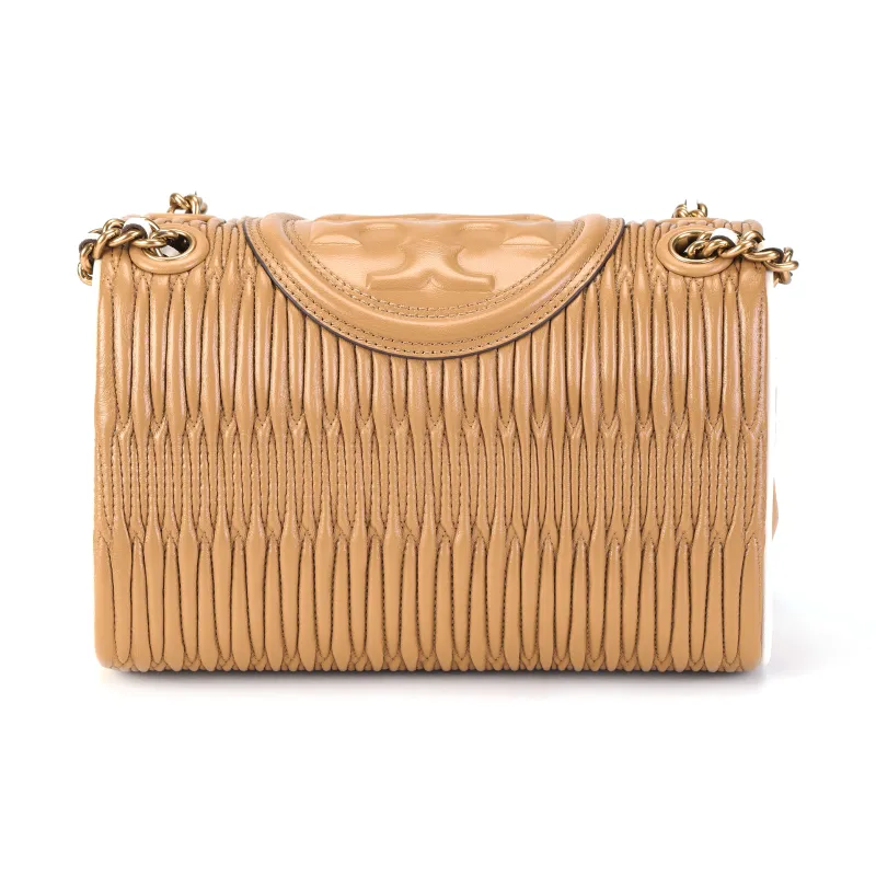 TORY BURCH Fleming Nappa Leather Crossbody Bag Shoulder Bag Small Size Women's Almond-2