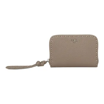 FENDI Peekaboo Calfskin Wallet Mini Women's Beige