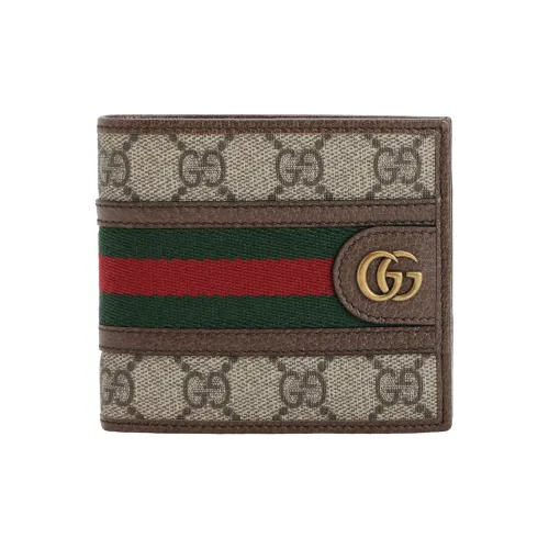 GUCCI Ophidia Canvas With Leather Wallet Men's Ebony/Brown
