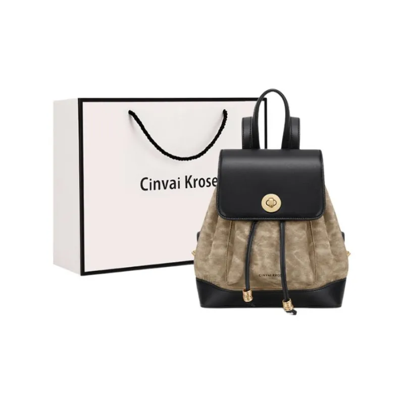 CinvaiKrose PU With Synthetic Leather Backpack Travel Bag Trumpets Women's Black-0