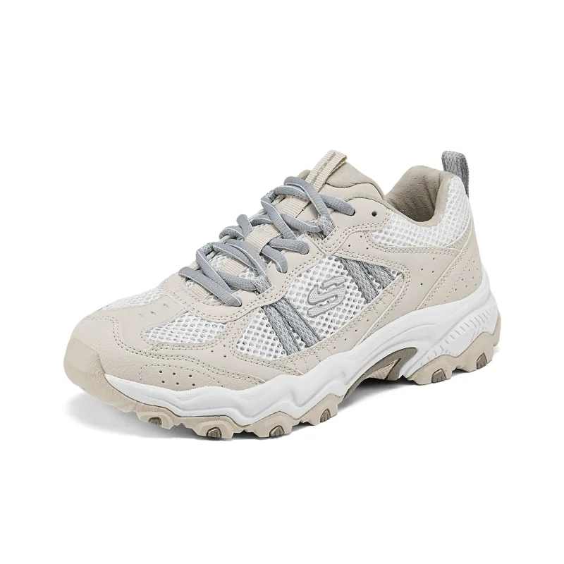 Skechers Abrasion-Resistant Low-Top Trekking Shoes Women's Gray White-2