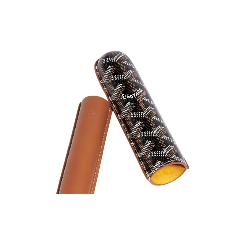 GOYARD Churchill Canvas With Leather Cigar Box Accessories Unisex Tan-1